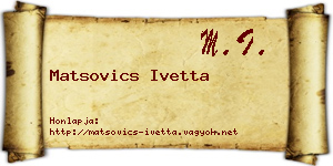 Matsovics Ivetta névjegykártya